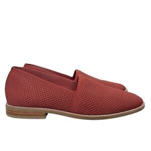 EILEEN FISHER Demi Serrano Brick Red Stretch Knit Flat Loafers Size 9